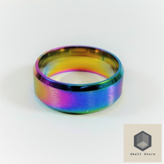 US8号 16号 シンプル リング 太め 虹色 レディースのアクセサリー(リング(指輪))の商品写真