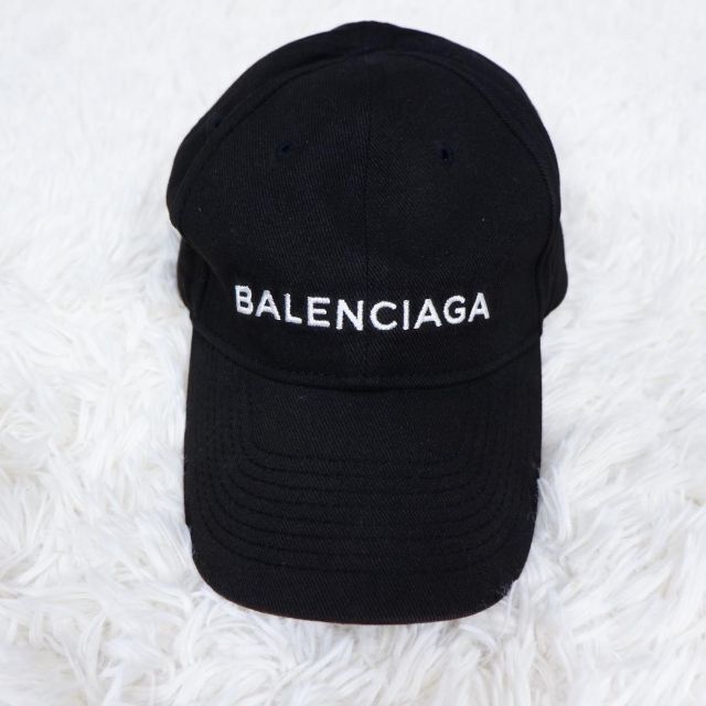 BALENCIAGA バレンシアガ ロゴ刺繍キャップ ブラック サイズL59