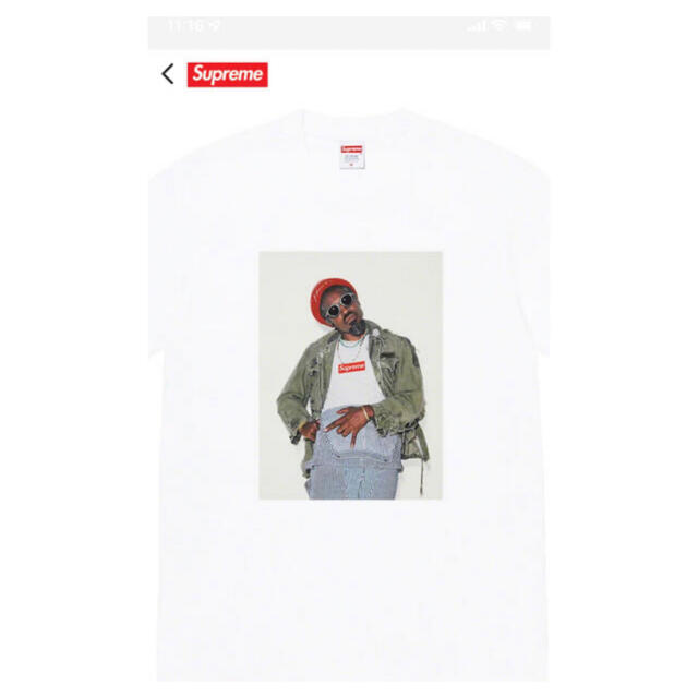 supreme André 3000 Tee Sサイズ　白Tシャツ/カットソー(半袖/袖なし)