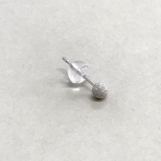 pt900ピアス 3mm 片耳  フラッシュボールピアス シリコンキャッチ付き(ピアス(片耳用))