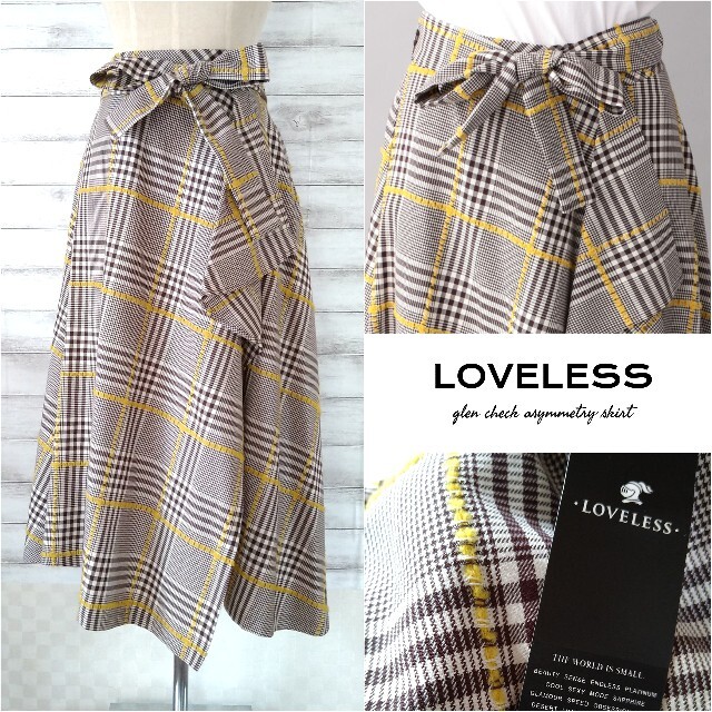 ✨未使用✨　LOVELESS♡ラブレス　チェックアシンメトリースカート