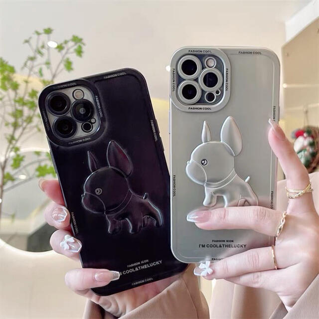 iPhone11pro  iPhoneケース　韓国　犬　ブラック　わんちゃん　 スマホ/家電/カメラのスマホアクセサリー(iPhoneケース)の商品写真