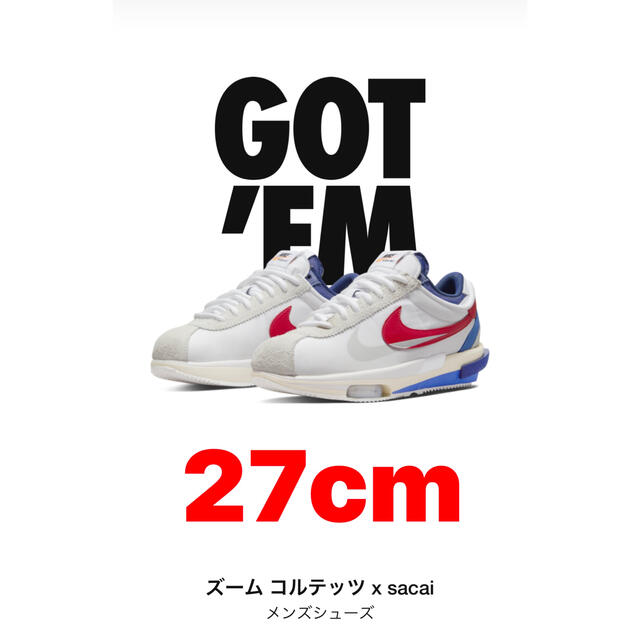 NIKE(ナイキ)の送料込み　ナイキ　ズーム　コルテッツ　サカイ　27cm sacai メンズの靴/シューズ(スニーカー)の商品写真