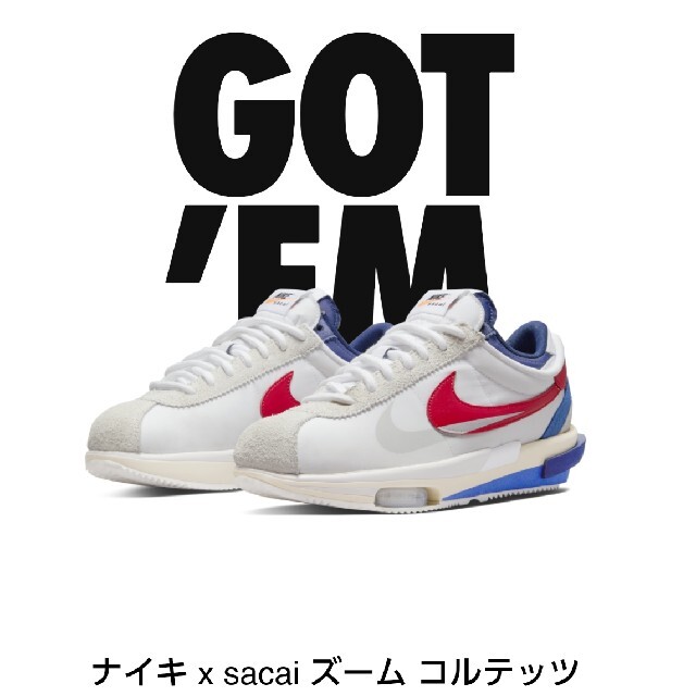 sacai(サカイ)のsacai × Nike Zoom Cortez メンズの靴/シューズ(スニーカー)の商品写真