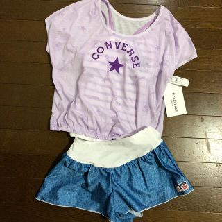 コンバース(CONVERSE)の【みー様専用】新品　コンバース  タンキニ水着　3点セットパープル系　160cm(水着)