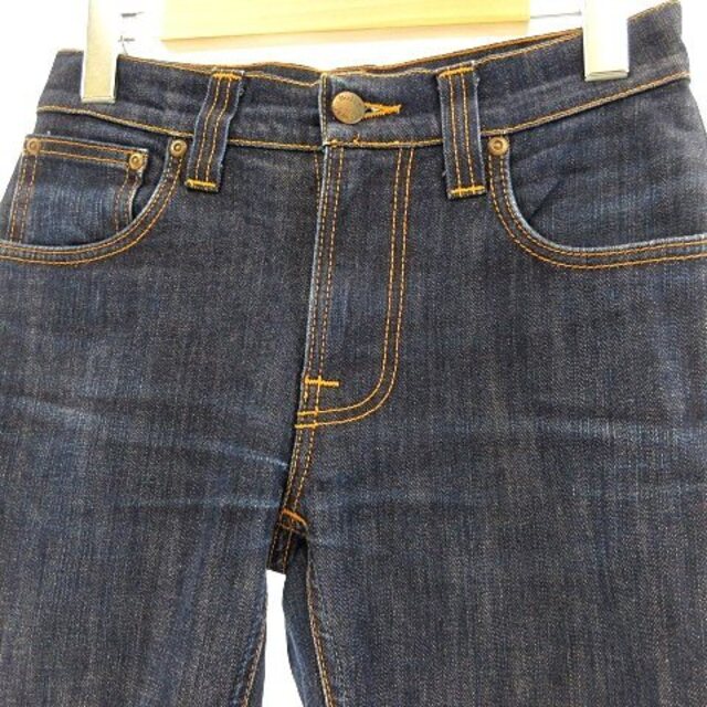 Nudie Jeans(ヌーディジーンズ)のデニム ジーンズ スキニー ストレッチ レザーパッチ インディゴ W27 L32 メンズのパンツ(デニム/ジーンズ)の商品写真