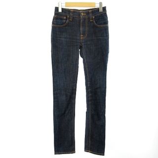 ヌーディジーンズ(Nudie Jeans)のデニム ジーンズ スキニー ストレッチ レザーパッチ インディゴ W27 L32(デニム/ジーンズ)