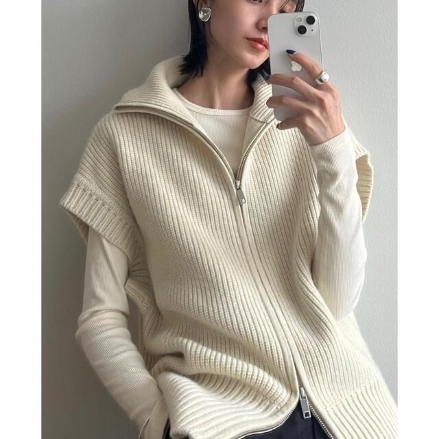 新品タグ付き♡CLANE ZIP COLLAR KNIT VEST クラネ