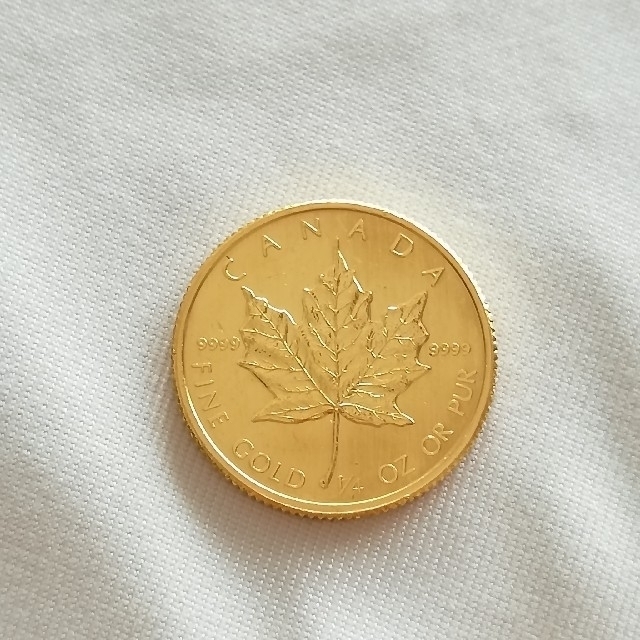 ネット店 ペンダントトップにも最適 メープルリーフ金貨 1/4oz