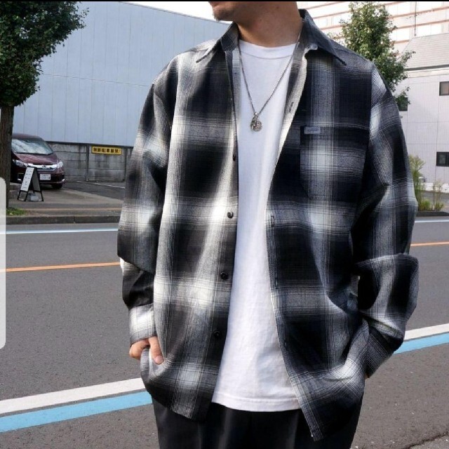 CALTOP　カルトップ　キャルトップ　オンブレチェックシャツ　2XL　ブラック