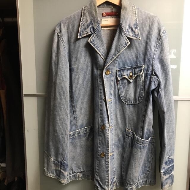 Levi's(リーバイス)のデニムカバーオール　デニムストライプ　　　ヒッコリー ビンテージ　アメリカン メンズのジャケット/アウター(カバーオール)の商品写真