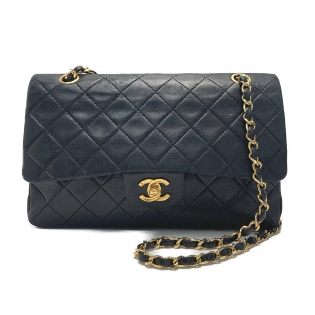 ☆☆CHANEL シャネル マトラッセ25 Wフラップ チェーンショルダーバッグ ブラック ラムスキン