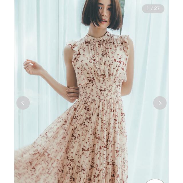 プリントプリーツワンピース - ロングワンピース/マキシワンピース