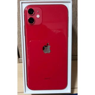 アイフォーン(iPhone)の超美品　iPhone11 128GB 箱付き　SIMフリー　RED(スマートフォン本体)