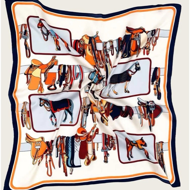 [新品未使用]スカーフ　大判　馬 レディースのファッション小物(バンダナ/スカーフ)の商品写真