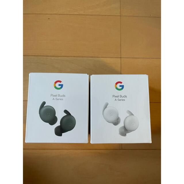 Google Pixel(グーグルピクセル)のgoogle pixel  buds A-seriesホワイトブラック2個セット スマホ/家電/カメラのオーディオ機器(ヘッドフォン/イヤフォン)の商品写真