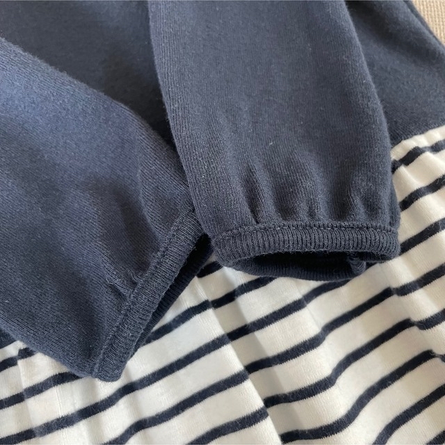 PETIT BATEAU(プチバトー)の【専用】プチバトー ୨୧マリニエール 切り替え 長袖ワンピース 12m 74cm キッズ/ベビー/マタニティのベビー服(~85cm)(ワンピース)の商品写真