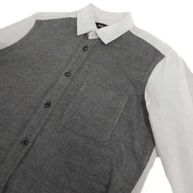 HARE(ハレ)のハレ HARE シャツ 長袖 切替え 配色 日本製 ホワイト 白 黒 S メンズのトップス(シャツ)の商品写真