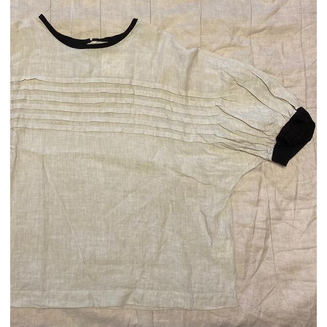 MAGALI マガリ　天日干しリネン　ピンタックバルーンスリーブ　ブラウス レディースのトップス(シャツ/ブラウス(半袖/袖なし))の商品写真