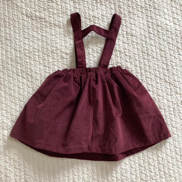 pourenfant アンファン　吊りスカート　M(100) キッズ/ベビー/マタニティのキッズ服女の子用(90cm~)(スカート)の商品写真