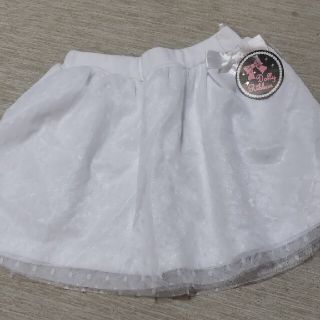 Dolly Ribbon 120センチ　シフォン白スカート　新品(スカート)