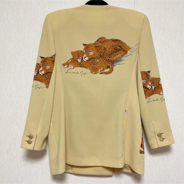伊太利屋 イタリヤ ジャケット ベージュ 豹柄 ヒョウ 11B2 美品 L