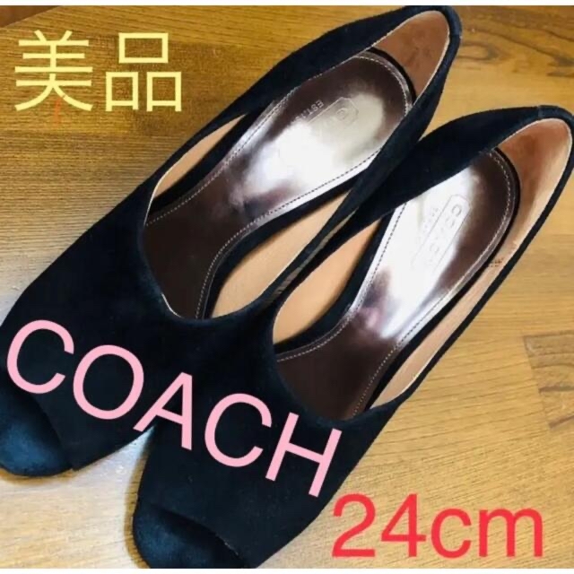 【超美品】coach  コーチ　37  パンプス　24㎝　春夏　黒　ブラック