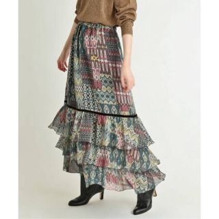 売り切り🌟20AW超美品LA BOUCLE TRIBALプリントスカート36(ロングスカート)