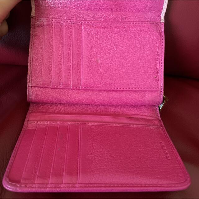miumiu(ミュウミュウ)のmiumiuピンクバイカラー財布 レディースのファッション小物(財布)の商品写真