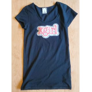 X-girl ロゴTシャツ  サイズ１ Xgirl エックスガール Tシャツ 黒(Tシャツ(半袖/袖なし))