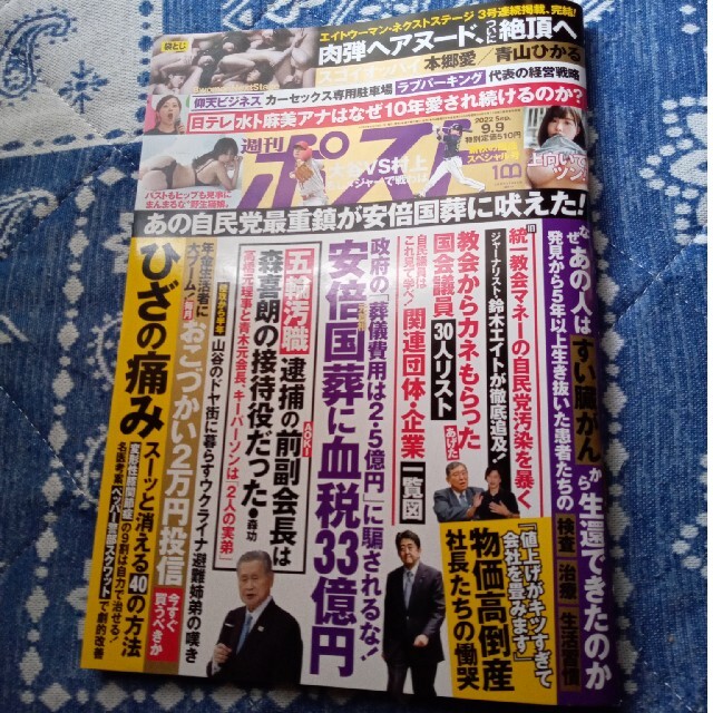週刊ポスト 2022年 9/9号 エンタメ/ホビーの雑誌(ニュース/総合)の商品写真