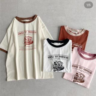 エヘカソポ(ehka sopo)のパイプリントリンガーTシャツ(Tシャツ/カットソー(半袖/袖なし))