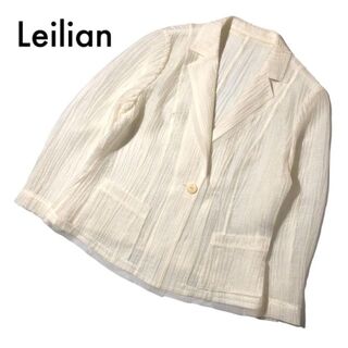 レリアン(leilian)のレリアン 13 テーラードジャケット シースルー 白 薄手 大きい LLゆったり(テーラードジャケット)