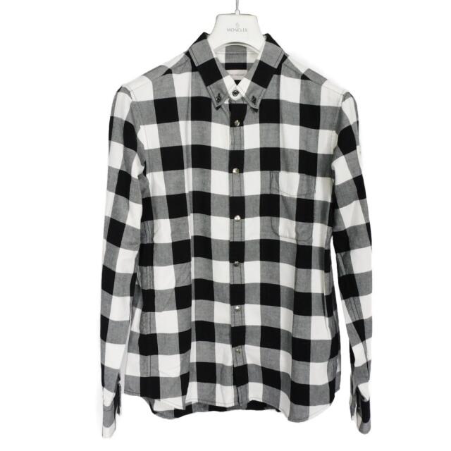 MONCLER(モンクレール)のモンクレール フランネル コットン チェックシャツ L ホワイト ブラック CAMICIA 長袖シャツ F20912F70260 メンズのトップス(シャツ)の商品写真