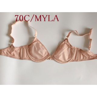 70C☆MYLALONDONマイラロンドン　イギリス高級下着　ピンク系ベージュ(ブラ)