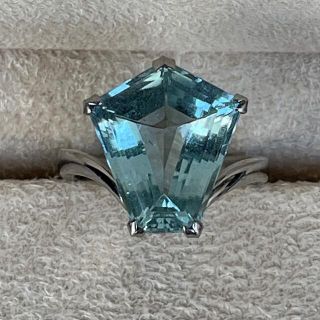 極上✨　Pt900 アクアマリン　6.07ct リング　9号(リング(指輪))