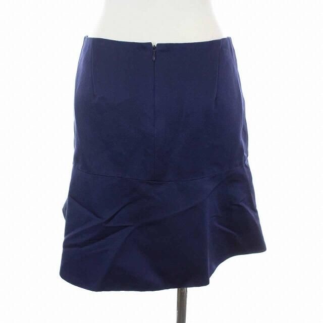 Drawer(ドゥロワー)のドゥロワー ミニ スカート フレア コットン シルク混 36 S 紺 ネイビー レディースのスカート(ミニスカート)の商品写真