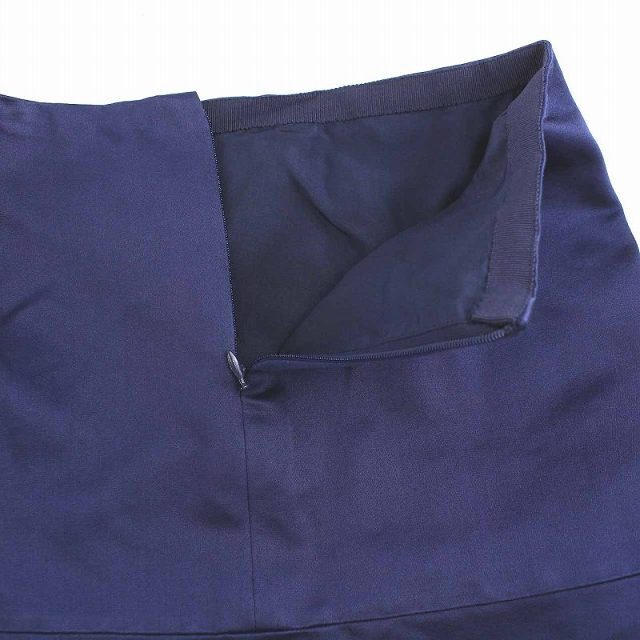 Drawer(ドゥロワー)のドゥロワー ミニ スカート フレア コットン シルク混 36 S 紺 ネイビー レディースのスカート(ミニスカート)の商品写真
