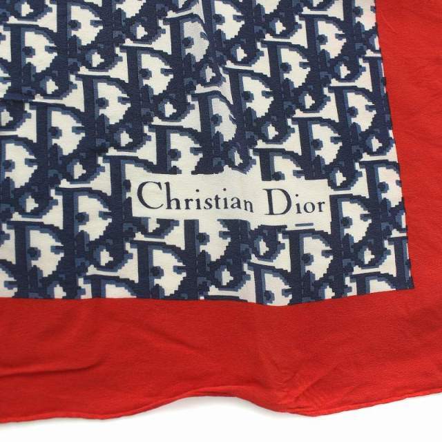 Christian Dior(クリスチャンディオール)のクリスチャンディオール スカーフ トロッター柄 紺 ネイビー レディースのファッション小物(バンダナ/スカーフ)の商品写真
