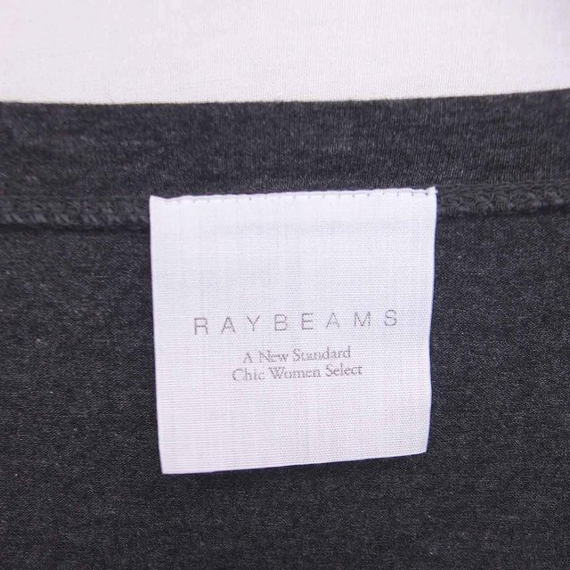 Ray BEAMS(レイビームス)のレイビームス カットソー Tシャツ 丸首 切替 長袖 チャコールグレー ネイビー レディースのトップス(カットソー(長袖/七分))の商品写真