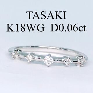 タサキ(TASAKI)のタサキ ハーフエタニティ ダイヤモンド リング K18WG ピンキーリング(リング(指輪))