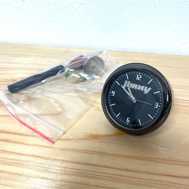 ジムニー ロゴ クオーツ時計 蓄光時計 インテリア時計 ブラック 自動車/バイクの自動車(車内アクセサリ)の商品写真