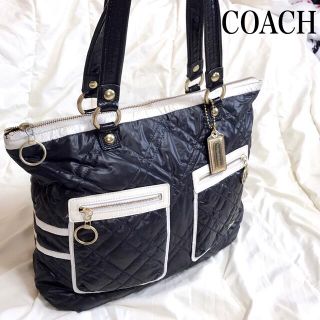 コーチ(COACH)のCOACH キルティング ポピー スキーバニーグラム トートバッグ ハンドバッグ(トートバッグ)