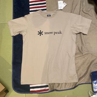 スノーピーク(Snow Peak)のスノーピーク snow peak Ｔシャツ 新品　ベージュ　XＬ　プリントロゴ(Tシャツ/カットソー(半袖/袖なし))