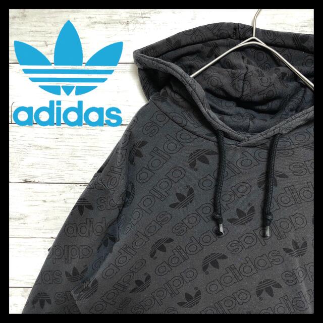 adidasオリジナルス　総柄パーカー　トレフォイルビッグロゴ