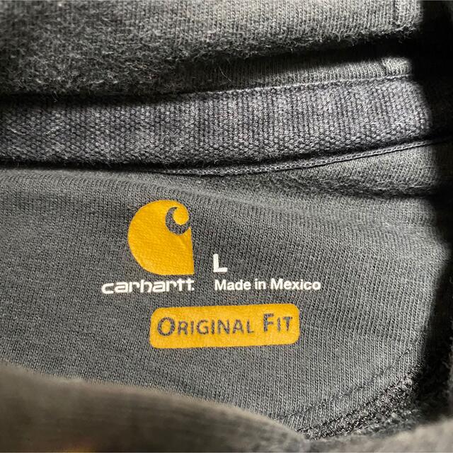 美品 Carhartt ロゴ 刺繍 ハーフジップスウェット 黒 XXL ゆるダボ