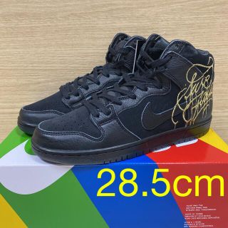 ナイキ(NIKE)のFAUST × NIKE DUNK HIGH SB ブラック&メタリックゴールド(スニーカー)