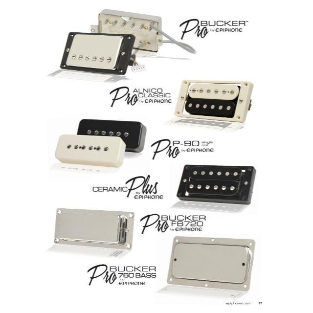 Epiphone純正 ProBucker ゼブラペア + 接続済ハーネス・セット Epiphone純正 ProBucker ゼブラペア + 接続済ハーネス・セット