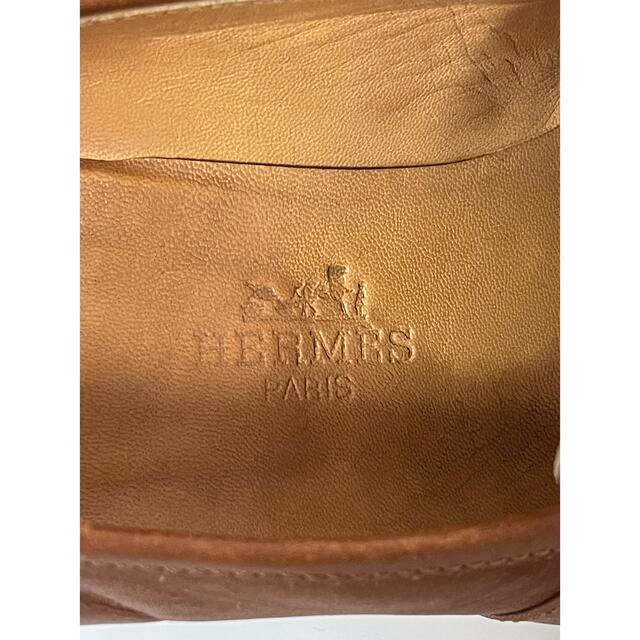 【箱付き】HERMES エルメス  ローファー 金具付き　キャメル 3