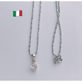 新品　イタリア製　18KGP　ネックレス　ストーン made in ITALY(ネックレス)